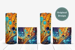 Neon Colors Tumbler Sublimation Designs, Fluid Art Tumbler Product Image 4
