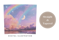 Moon Tumbler Design, Glitter Rainbow Tumbler, Rainbow PNG Product Image 4