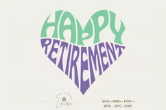 Happy Retirement Heart SVG Cut File Product Image 1