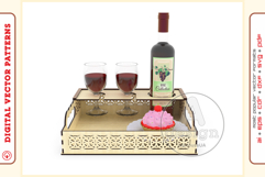 Wine Serving Tray V1 - laser cutting file - Glowforge ready Product Image 4