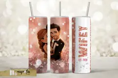 Hubby and Wifey Wedding Est.2026 Tumbler Sublimation Product Image 3