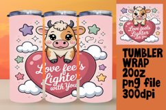 Sublimation Artwork for 20oz Tumbler , Cute Cow Product Image 1