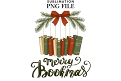 Merry Bookmas png design for T-shirts Product Image 1