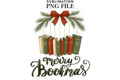 Merry Bookmas png design for T-shirts Product Image 1
