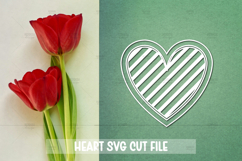 Stripped Heart SVG Cut File, Heart Vinyl Decal SVG Product Image 1