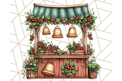 Cozy Christmas Market Stall Clipart PNG, Holiday Art Png Product Image 4