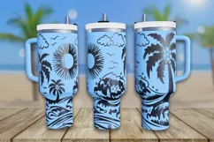 Summer Vibes Engraved 40oz Tumbler Svg | Tumbler Wrap Product Image 1