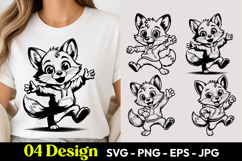 Dancing Fox Cartoon SVG PNG Product Image 1