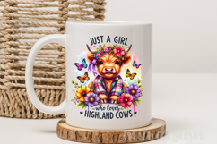 Just A Girl Who Loves Highland Cows PNG, Cow Sublimation Product Image 3