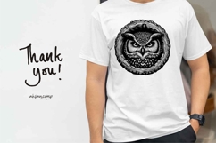 Owl Silhouette Woodcut Style Vector Illustration Product Image 4