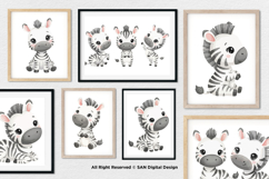 15 Bundle Watercolor Zebra Baby striped Animal Wildlife Product Image 4