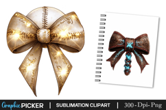 Baseball Coquette Bow PNG, Baseball Coquette Bow Sublimation Product Image 1