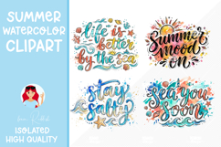 Summer Quotes Watercolor Cliparts Product Image 1