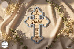 First Communion Cross Laser Cut | Custom Name Cross | SVG Product Image 1