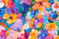 Colorful Abstract Torn Paper Flowers Seamless Patterns Product Image 4