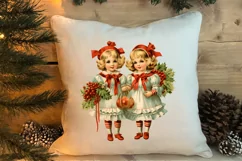 Vintage Christmas Sublimation Clipart, Vintage Christmas PNG Product Image 4