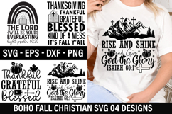 Boho Fall Christian SVG Design - Thankful Grateful Blessed Product Image 1