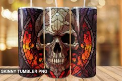 Stained Glass Halloween Skull | Skull 20 oz Skinny Tumbler Product Image 1
