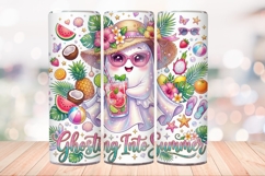 Summer Ghost 20 OZ Skinny Tumbler Wrap Sublimation Png. Product Image 4