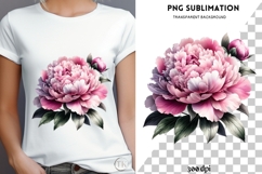 Pink peonies png design for T-shirts Product Image 4