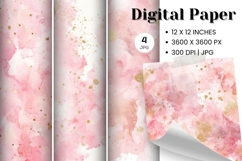 Pink Abstract Wave Background Digital Paper Wallpaper_2 Product Image 1