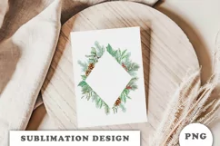 Watercolor Christmas Floral Frame png Product Image 4