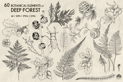Botanical forest line art collection Svg Png Eps Product Image 4