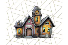 Halloween Buildings Clipart PNG, Haunted Houses Art Product Image 4