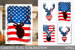 Patriotic Deer Garden Flag. Patriotic Garden Flag Design Product Image 1
