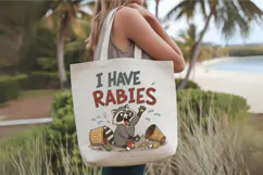 I Have Rabies ,Funny Raccoon PNG Sublimation Design Product Image 4