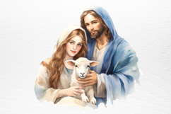 Christmas Nativity Watercolor Clipart PNG Product Image 4