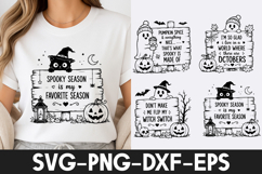 Spooky Halloween Cat Pumpkin Witch SVG PNG Product Image 1