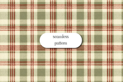 Sage Green Tartan Pattern | Seamless Plaid Digital Paper Product Image 1