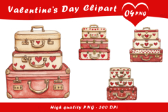 Valentine Day Heart Suitcase Clipart PNG Product Image 1