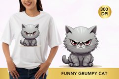 Sarcastic light gray Funny Grumpy Cat, Cat sublimation Product Image 1