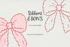 Ribbons & Bows Line Art Clipart SVG | PNG | EPS Product Image 1