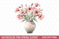 Watercolor Pink Spring Clipart Bundle Product Image 6