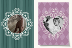 Vintage Heart Lace Frames Clipart PNG Product Image 5