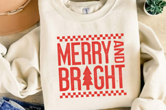 Merry and Bright Christmas Quote Sublimation, Christmas Png Product Image 3