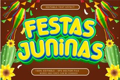 A colorful advertisement for festas juninas 3d text effect Product Image 1