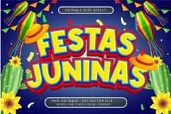 A colorful advertisement for festas juninas 3d text effect Product Image 1