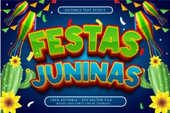 A colorful advertisement for festas juninas 3d text effect Product Image 1