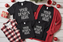 Christmas Family Matching Group T-Shirt Mockups | Holiday Fl Product Image 1