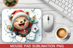 Christmas Bear Mouse Pad Sublimation - Christmas Mouse Pad Product Image 1
