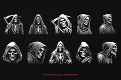 10 Bundle Dark Art Grim Reaper Skull Ghost Angel of Death Product Image 6