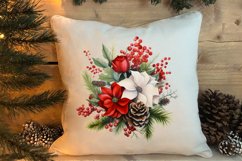 Christmas Flowers Watercolor Clipart, Christmas PNG Product Image 4