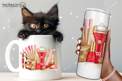 Nail Tech Sublimation PNG Red Gold Beauty Tools Design Product Image 5