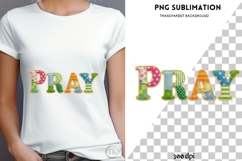 Pray patchwork png design for T-shirts Product Image 4