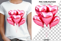 Valentine balloons png design for T-shirts Product Image 4