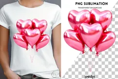 Valentine balloons png design for T-shirts Product Image 4